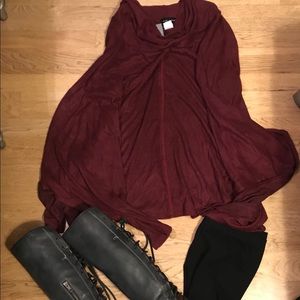 Brand new burgundy cape/ poncho